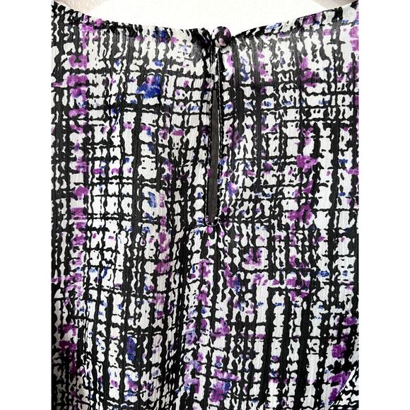 Express Geometric Abstract Ruffle Sleeve Work Peplum Top Size Small - Picture 6 of 6